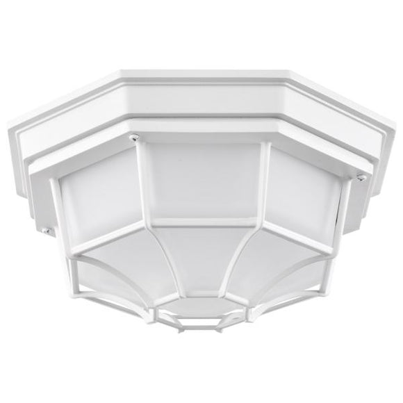 Satco 62/1399 LED Spider Cage Fixture - White Finish with Frosted Glass