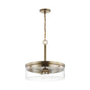 Satco 60/7530 Intersection - 3 Light - Pendant - Burnished Brass with Clear Glass