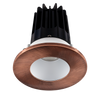 2 Inch Recessed LED Downlight - 8 Watt - 4000 Kelvin - 620 Lumen - Alzak Reflector - Round Copper Trim - 38 Degree Beam Angle - Type IC Damp - Air-Tight - Energy Star - T24 - CRI 90+