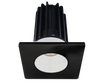 2 Inch Recessed LED Downlight - 8 Watt - 2700 Kelvin - 580 Lumen - White Reflector - Square Black Trim - 38 Degree Beam Angle - Type IC Damp - Air-Tight - Energy Star - T24 - CRI 90+