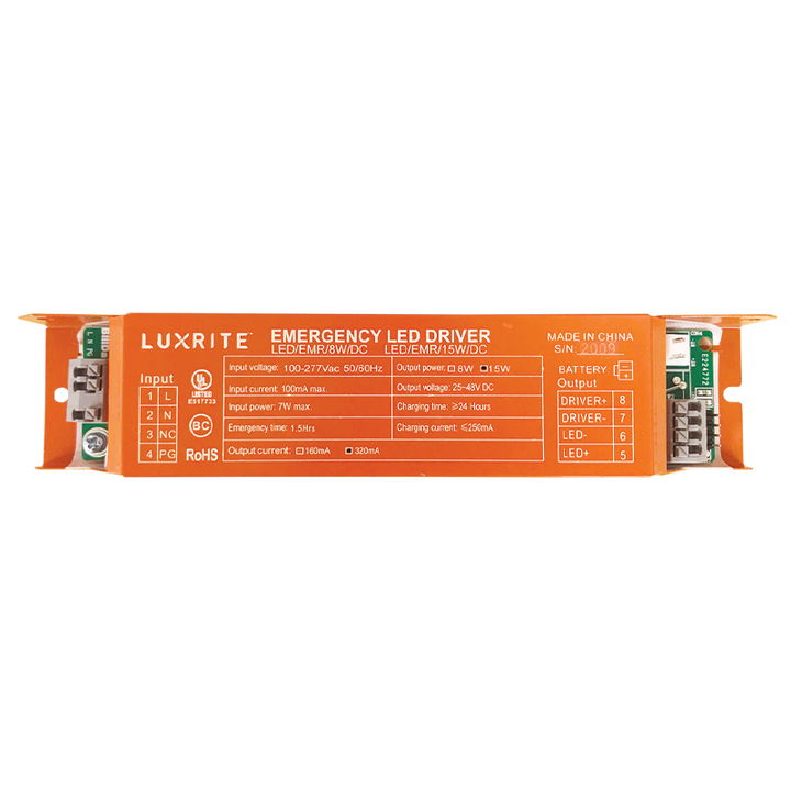 Luxrite LR35121 Emergency Driver 15W DC - LED/EMR/15W/DC
