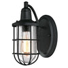 Westinghouse 6334700 One Light Wall Fixture, Textured Black Finish. Clear Seeded Glass
