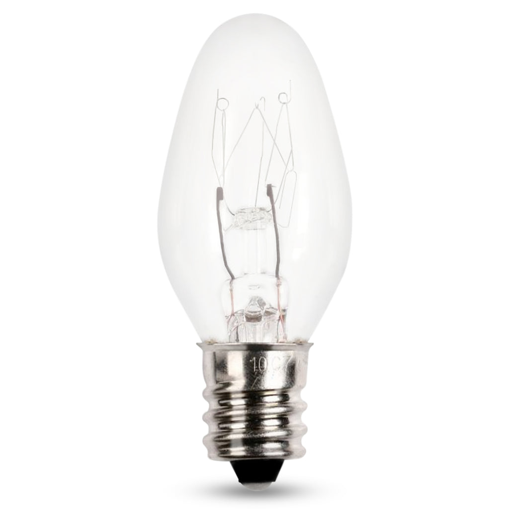 Westinghouse 3720800 15 Watt Incandescent C7 Specialty Clear, 2700 Kelvin, Warm White, 90 Lumens, E12-Candelabra Base, 120 Volt, , 4-Pack