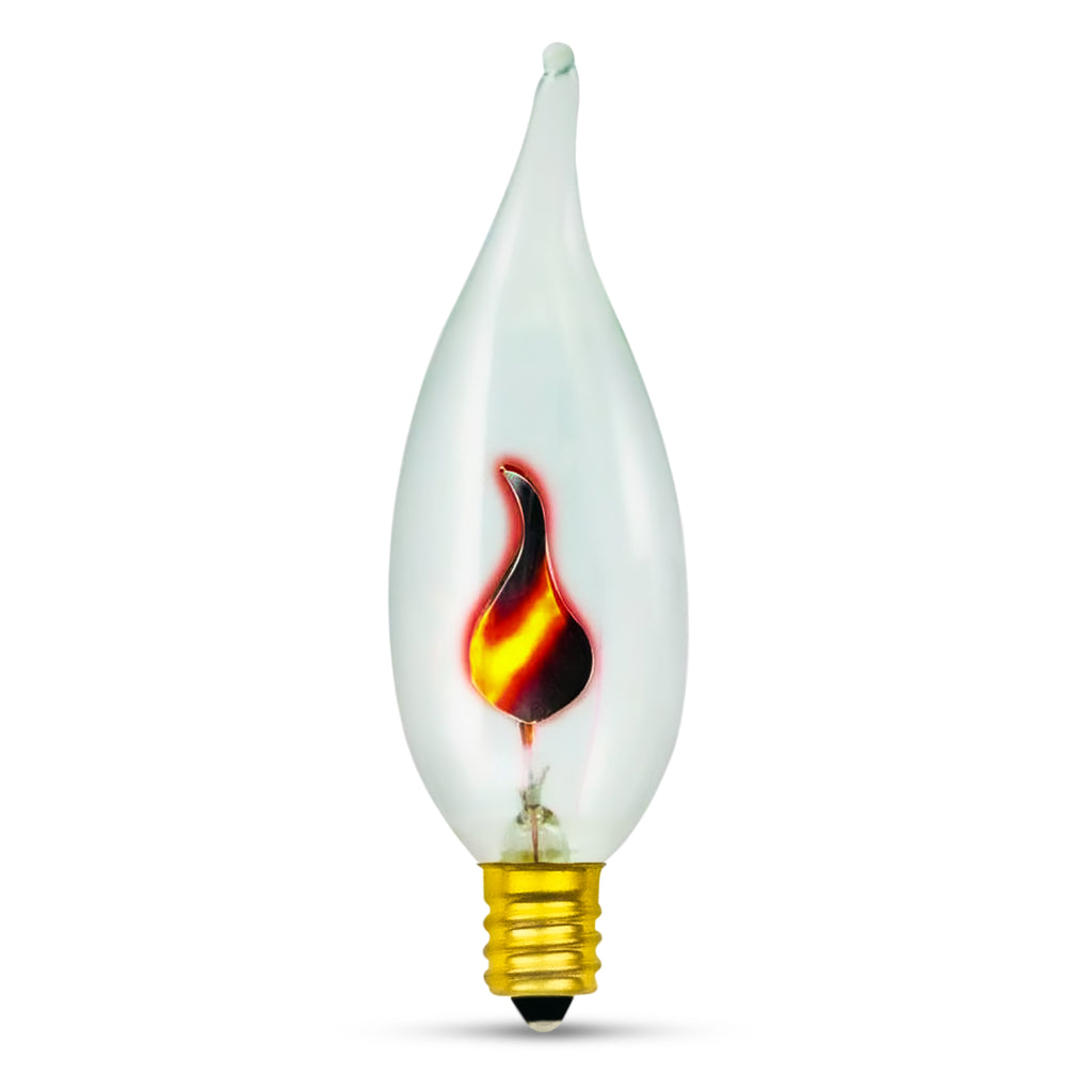 Westinghouse 0365600 3 Watt Incandescent CA8 Decorative Flicker Flame Clear - E12-Candelabra Base - 120 Volt