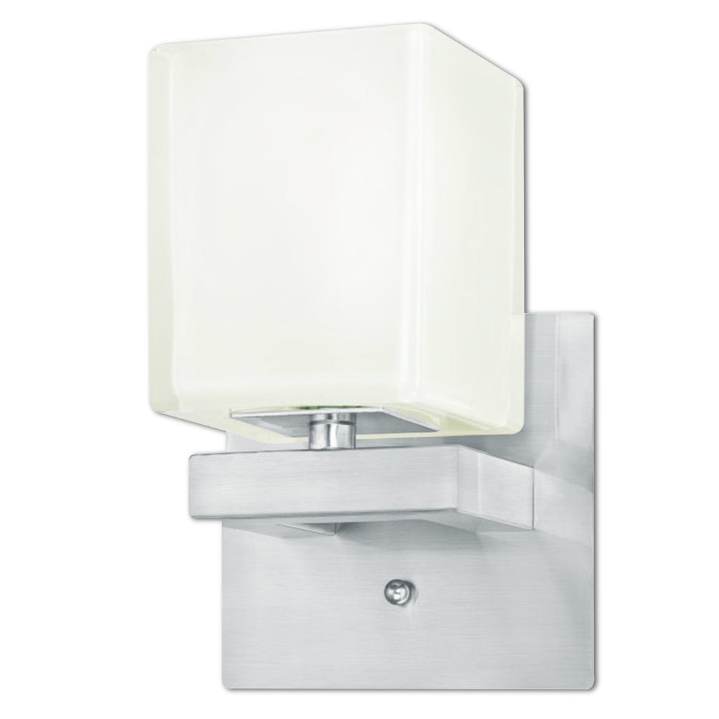 Westinghouse 6332400 1 Light Wall Brushed Nickel Finish with Glazed Ice Block Glass