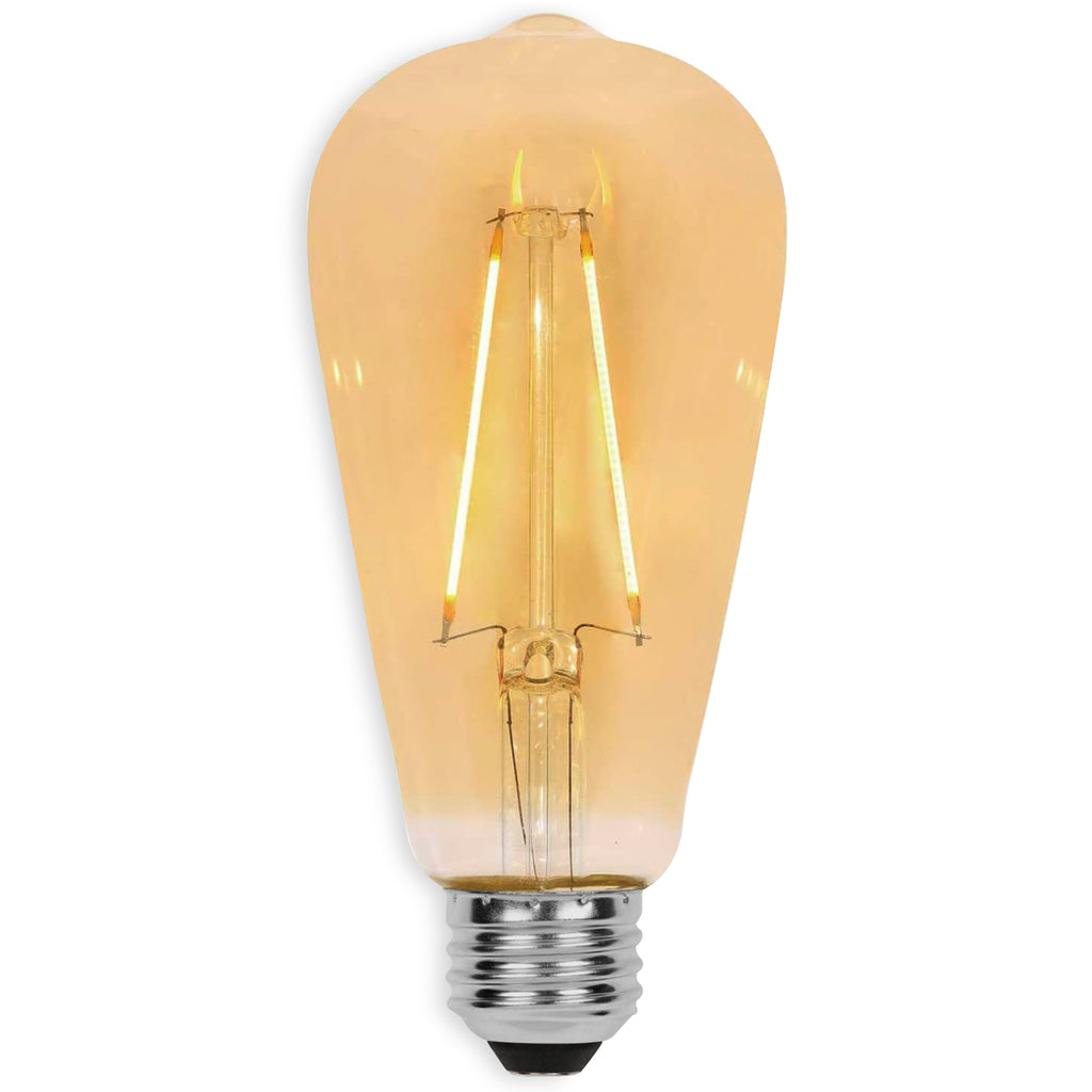 Westinghouse 3317600 Filament LED ST20 Decorative Dimmable Light Bulb - 2.5 Watt - Amber Finish - 2200 Kelvin - E26 Base