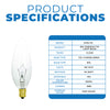 Incandescent - Chandelier - 40 Watt - 388 Lumens  - Warm White - 2700 Kelvin