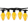Bulbrite 810150 - 14 ft String Light Kit - 10 Sockets - E12 Base - Black Wire with 15 Watt Fiesta Amber Finish Lamps - STRING10/E12/BLACK-F10KT