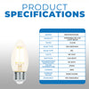 Westinghouse 4316900 Filament LED B11 Decorative Dimmable Light Bulb - 4.5 Watt - Clear - 2700 Kelvin - E26 Base