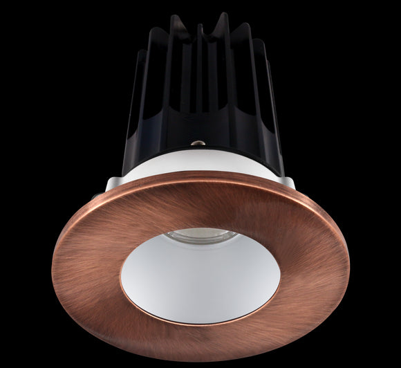 Lotus LED 2 Inch Round Recessed LED 15 Watt High Output Designer Series - 4000 Kelvin - Alzak Reflector - Trim Copper
