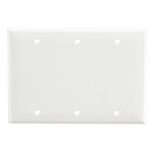 Morris Products 81531 White 3 Gang Blank Wallplate