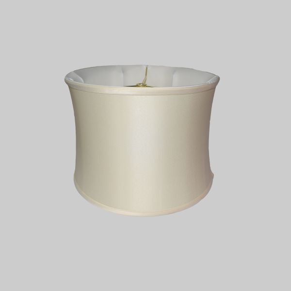 Kirks Lane-20680 - 14 Inch Anna White Silk Shallow Drum No-Hug Shade
