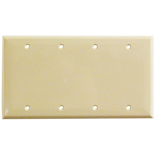Morris Products 81540 Ivory 4 Gang Blank Wallplate