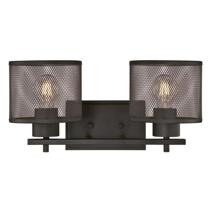 Westinghouse 6370900 Two Light Wall Fixture - Oil Rubbed Bronze Finish - Mesh Shades