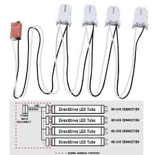 Keystone KT-SOCKET-T8-U-T-4-W - 4-Lamp Wiring Harness for LED Tubes