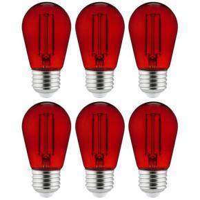 Sunlite 40977-SU - 2 Watt S14 LED Red Filament Transparent Sign Bulb - Pack of 6