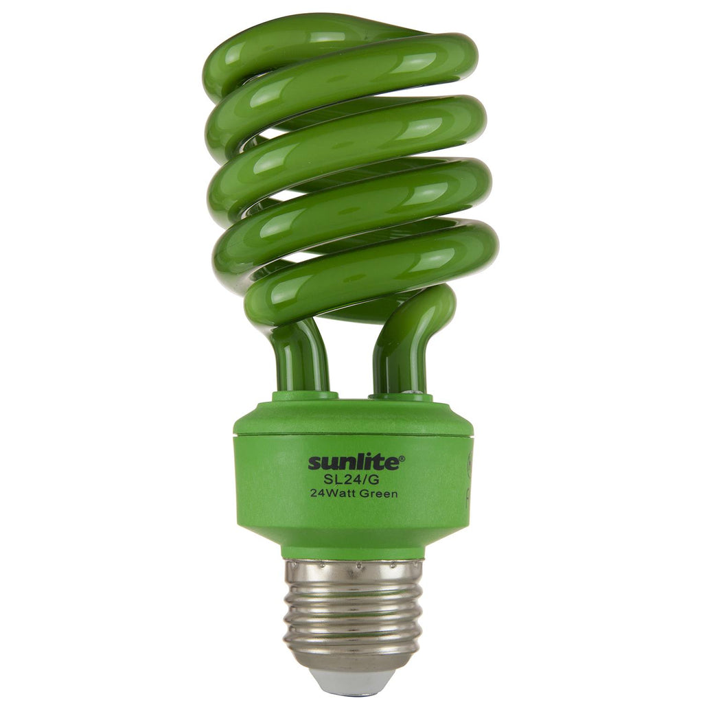 Compact Fluorescent - Colored Spiral - 24 Watt -Green - Green