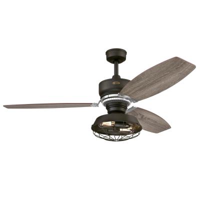 Westinghouse 7223500 Indoor Ceiling Fan with Dimmable LED Light Fixture - 54 inch Weathered Bronze Finish - Reversible Blades - Metal Shade and Removable Cage