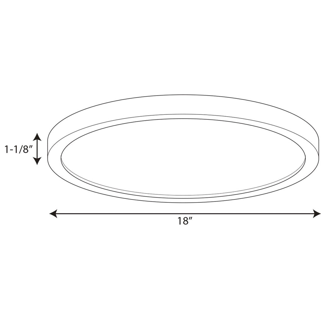 LED Fixture 18 Inch EdgeLit Flush Mount - 3000 Kelvin - 23 Watt - 90 CRI - White Finish