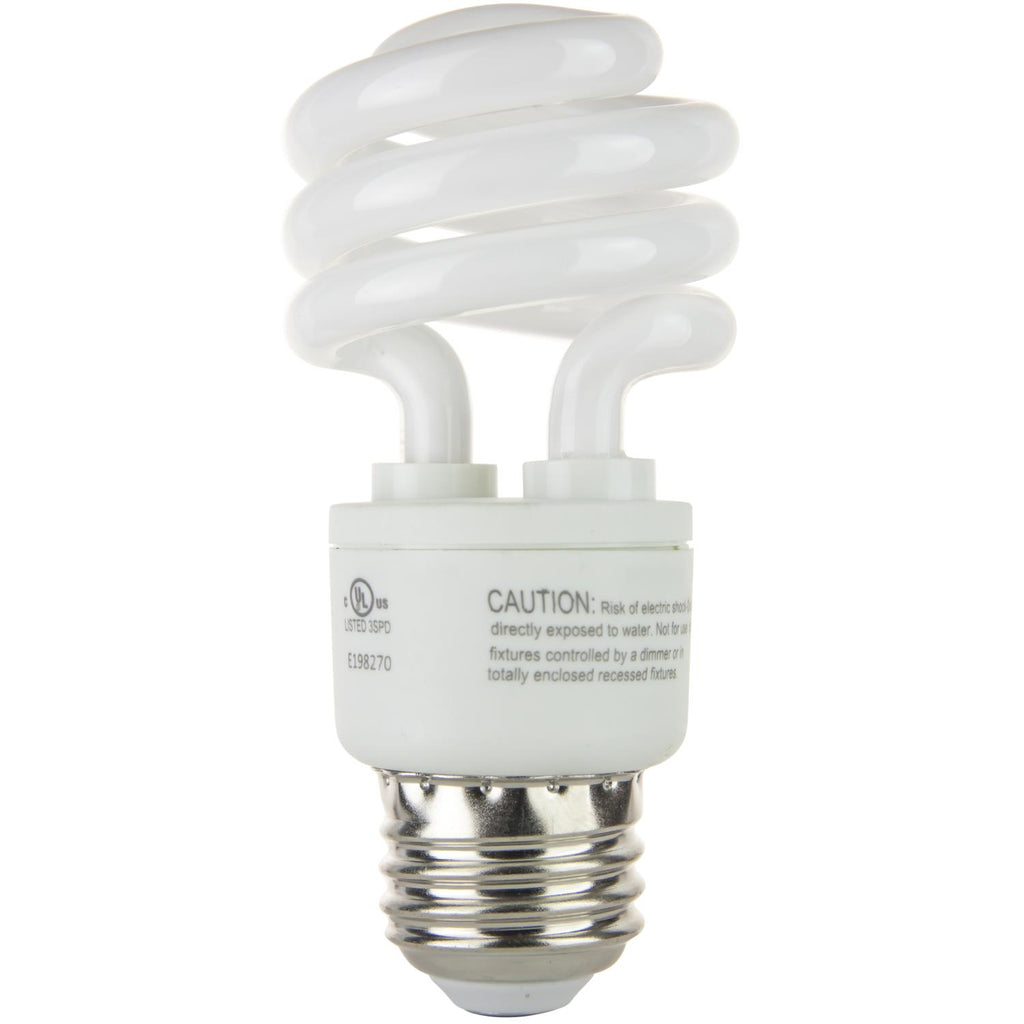 Compact Fluorescent - Super Mini Spiral - 13 Watt - 900 Lumens  - Daylight - 6500 Kelvin