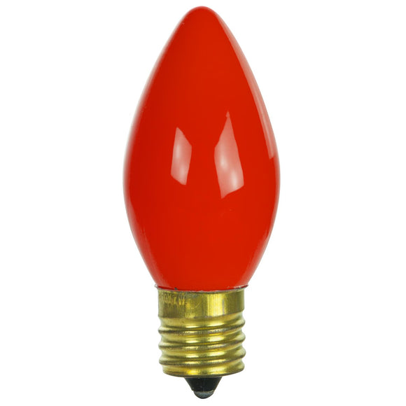 Incandescent - C9 Colored Night Light - 7 Watt -Red - Red