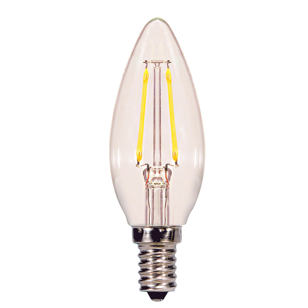 Satco S29920 - 2.5 Watt Candelabra Standard Tip LED Filament Lamps