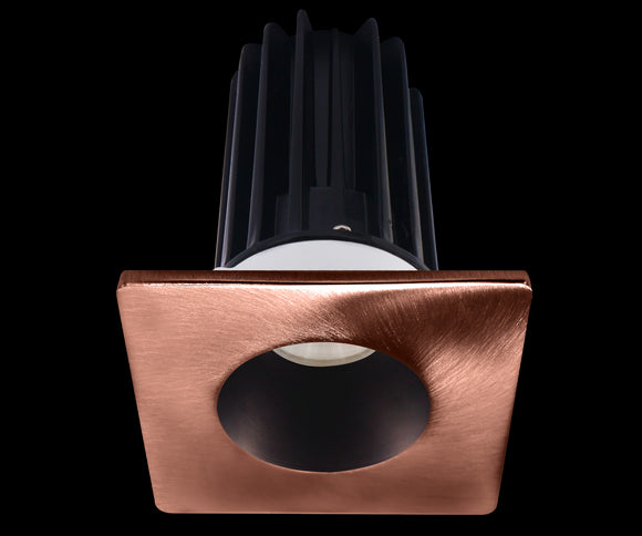 Lotus LED 2 Inch Square Recessed LED 15 Watt High Output Designer Series - 2700 Kelvin - Bronze Reflector - Trim Copper