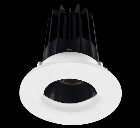 Lotus LED-2-S15W-5CCT-2RRBK-2RWW-24D 2 Inch Round Recessed LED 15 Watt Designer Series - 5CCT Selectable - 1000 Lumen - 24 Degree Beam Spread - Black Reflector - Wall Wash Trim