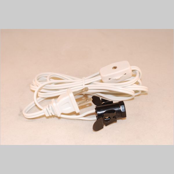 Kirks Lane-30211 - 6 ft. white cord w/switch & skt.