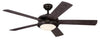 Westinghouse 7230100 Indoor Outdoor Ceiling Fan with Dimmable LED Light Fixture - 52 inch - Espresso Finish - Espresso ABS Blades - Frosted Glass