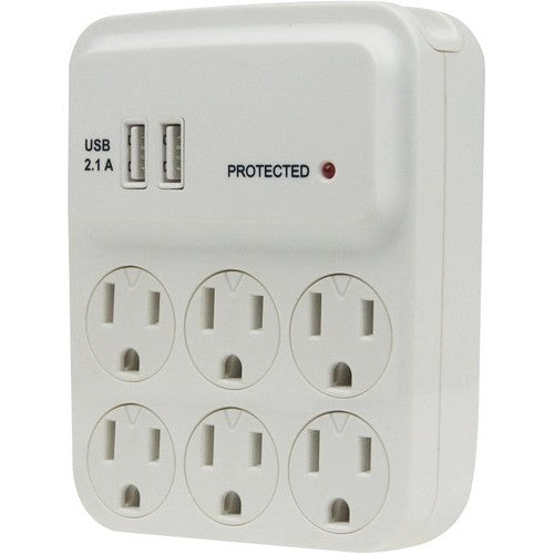 Morris Products 89016 6 Outlet Surge  w/Two 2.1A USB