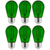 Sunlite 40974-SU - 2 Watt S14 LED Filament Transparent Sign Bulb - Green - Pack of 6