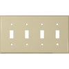 Morris Products 83043 Painted Steel Wall Plates 4 Gang Toggle Switch Ivory -Painted Steel Wall Plate for 4 Toggle Switch