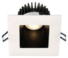 Lotus LED Lights - 4 Inch Square Deep Regressed LED Downlight - 2700 Kelvin - Black Reflector - White Trim