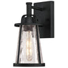 Westinghouse 6373400 One Light Wall Fixture Lantern - Textured Black Finish - Clear Crackle Glass