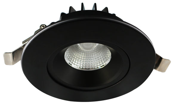 Lotus LED Lights AD-LED-4-S12W-DTW-BK-LREY - 4 inch Round Venus Adjustable Recessed LED Downlight - 12 watt -Low Glare - Dim to Warm - Black Finish