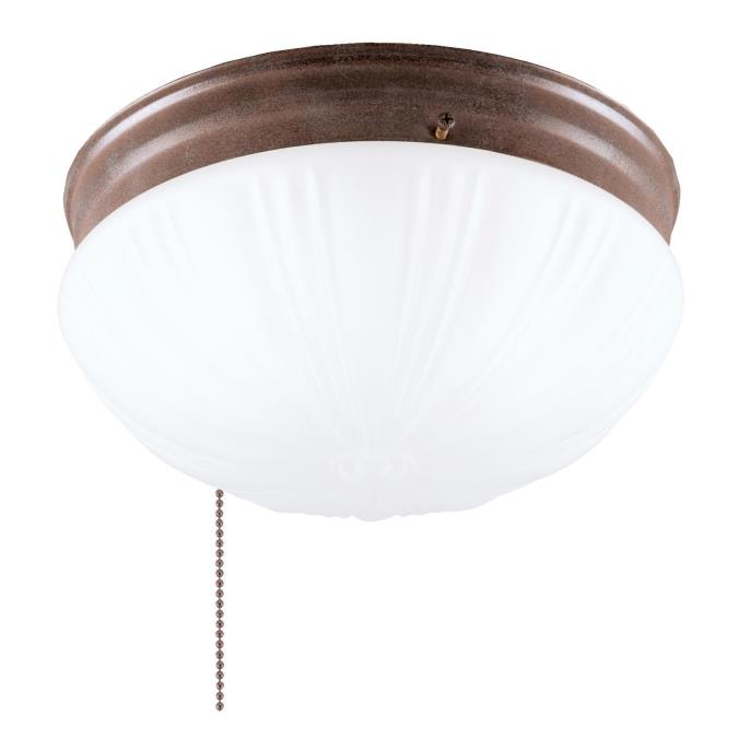 Westinghouse 6720200 2 Light Flush with Pull Chain Sienna Finish with Frosted Fluted Glass