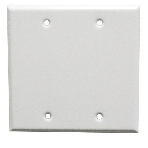 Morris Products 83322 White 2 Gang Blank Metal