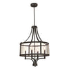 Westinghouse 6368400 Four Light Chandelier - Oil Rubbed Bronze Finish with Highlights - Clear Seeded Glass