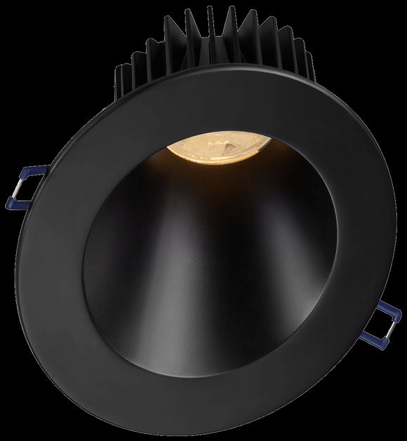 Lotus LED Lights LD4R-35K-HO-5R-SL30-BK 5 inch 30 deg. Sloped Round Deep Regressed LED Downlight - High Output - 18 Watt - 3500 Kelvin - 30 degree Beam Angle - 1600 Lumen - Black Trim - Type IC Air-Tight Wet Plenum- Energy Star -CRI 90+