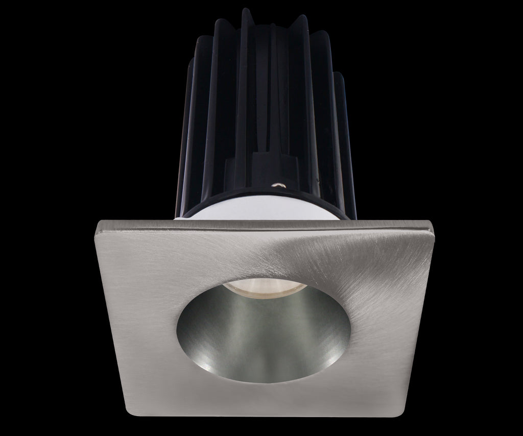 Lotus LED 2 Inch Square Recessed LED 15 Watt High Output Designer Series - 2700 Kelvin - Chrome Reflector - Trim Brushed Nickel