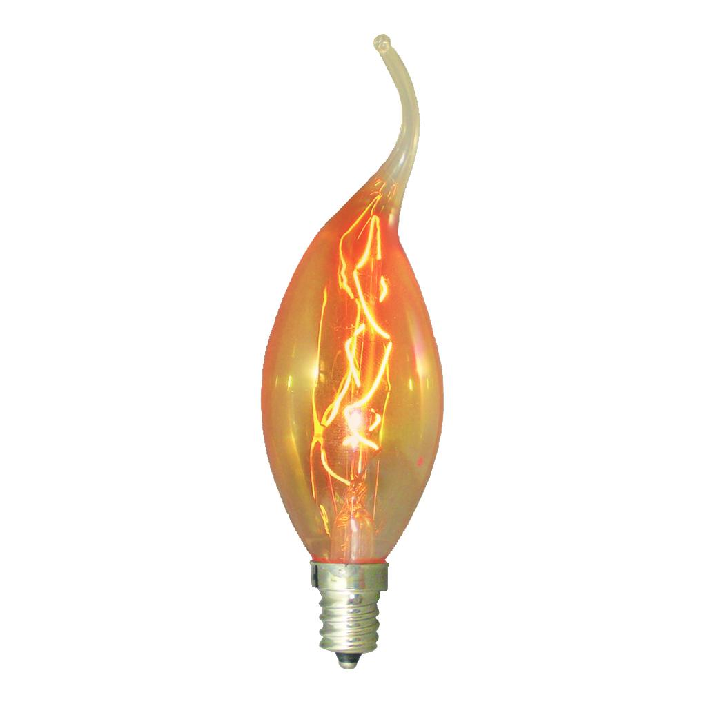 Bulbrite 413115 15 Watt CA11 Incandescent Amber Flame Nostalgic