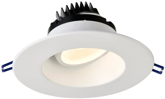 Lotus LED Lights LRG6-5CCT-HO-WH 6 Inch Downlight Regressed Gimbal - High Output - 18 Watt - 5CCT - White Finish - Type IC Air-Tight - Title 24  Compliant - Energy Star - cULus Listed - Wet Location