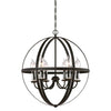 Westinghouse 6339000 Six Light Chandelier - Oil Rubbed Bronze with Highlights Clear Glass Candle Covers