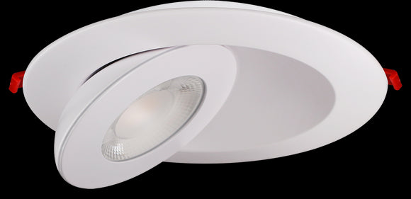 Lotus LED Lights LED-6-S15W-5CCT-FG-WH 6 inch Round Floating Gimbal Recessed LED - 15 Watt - 5CCT - White - 1520 lm - Type IC Air-Tight ES
