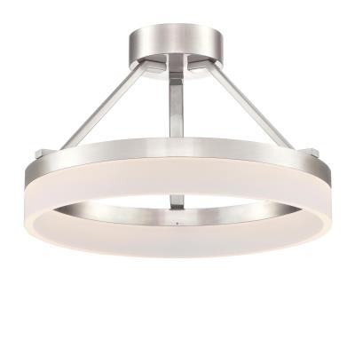 Westinghouse 6575400 16 inch LED Semi-Flush Mount Ceiling Fixture - 25 Watt - Brushed Nickel Finish - Frosted Acrylic Shade