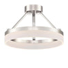 Westinghouse 6575400 16 inch LED Semi-Flush Mount Ceiling Fixture - 25 Watt - Brushed Nickel Finish - Frosted Acrylic Shade