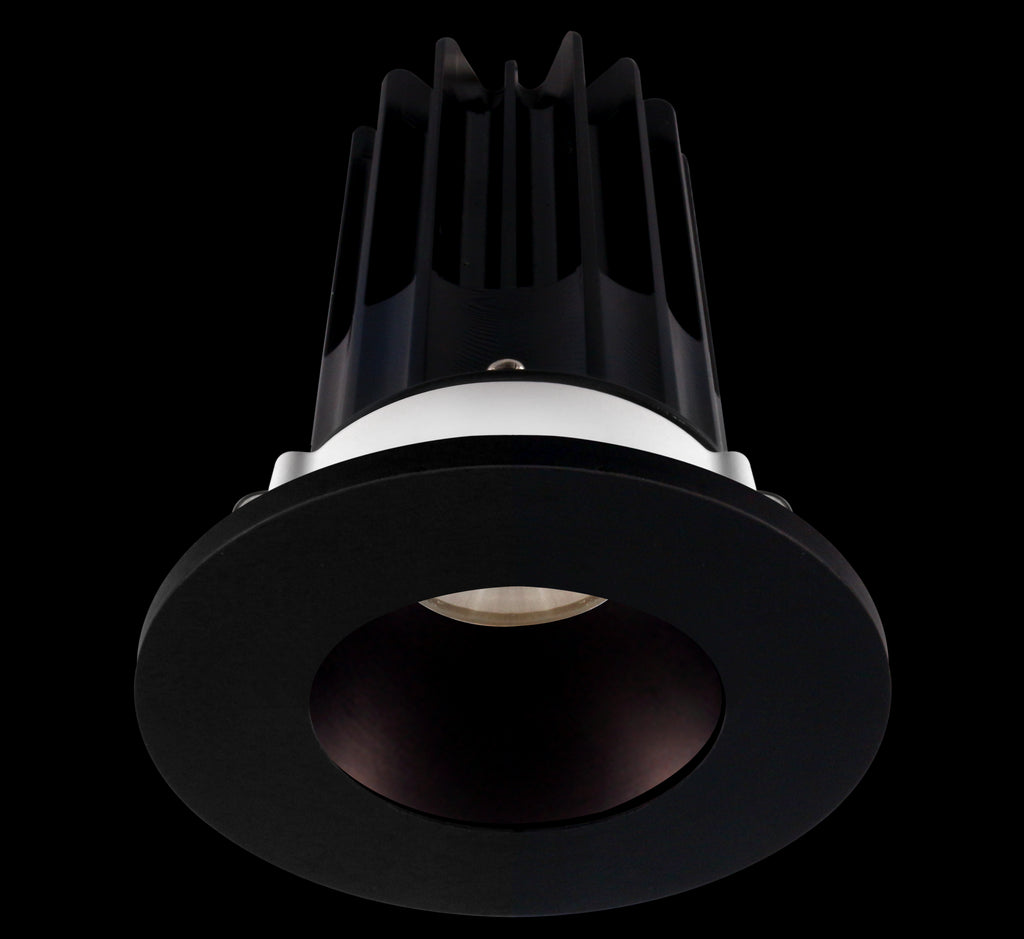Lotus LED 2 Inch Round Recessed LED 15 Watt High Output Designer Series - 3000 Kelvin - Bronze Reflector - Trim Black