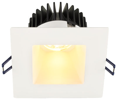 Lotus LED Lights - 4 Inch Square Deep Regressed LED Downlight - 3500 Kelvin - White Reflector - White Trim