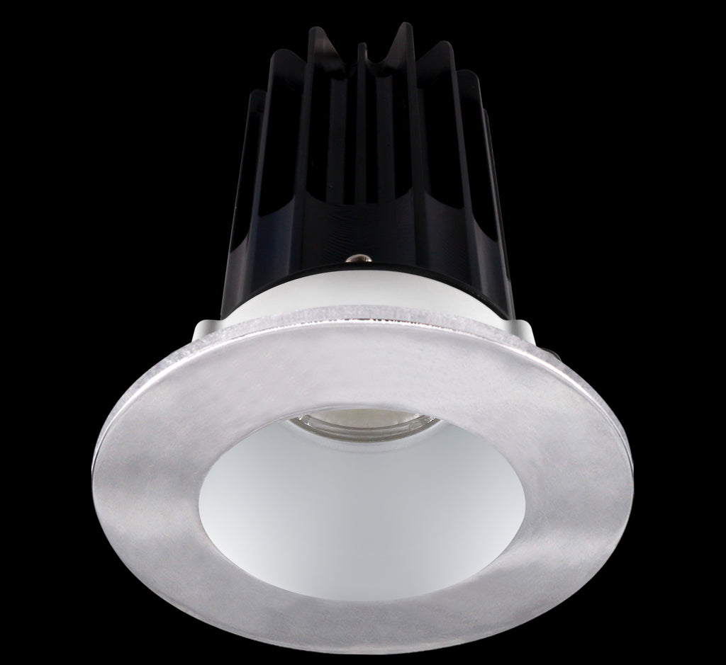 Lotus LED 2 Inch Round Recessed LED 15 Watt High Output Designer Series - 3000 Kelvin - Alzak Reflector - Trim Chrome